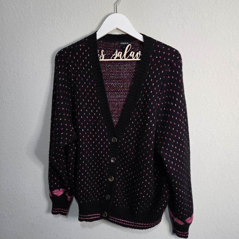 Torrid Cardigan Drop Shoulder V-Neck Button Front Sweater-Size 2